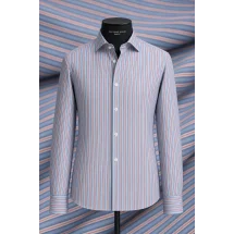 Chemise Larges Rayures Bleu Rouge — sur mesure — Costume Privé Paris