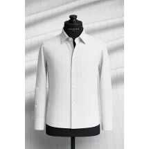 Chemise Blanche Larges Rayures — sur mesure — Costume Privé Paris