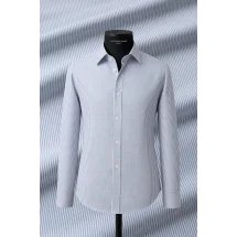 Chemise blanche rayures giro inglese — sur mesure — Costume Privé Paris