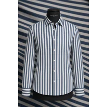 Chemise Larges Rayures Bleu Blanc — sur mesure — Costume Privé Paris