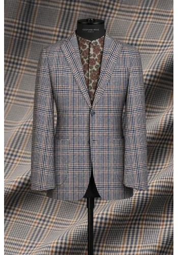 Blazer Bleu prince de Galles — sur mesure — Costume Privé Paris