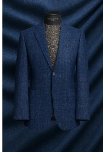 Blazer Bleu roi Tweed Eté — sur mesure — Costume Privé Paris