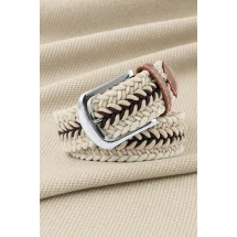 Ceinture Tressée tricolore beige — sur mesure — Costume Privé Paris