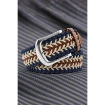 Ceinture Tressée tricolore bleu — sur mesure — Costume Privé Paris