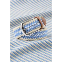 Ceinture Tressée tricolore bleu ciel — sur mesure — Costume Privé Paris