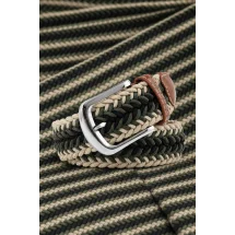 Ceinture Tressée tricolore vert kaki — sur mesure — Costume Privé Paris