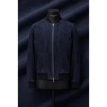 Blouson Suede bleu MA1 Steve — sur mesure — Costume Privé Paris