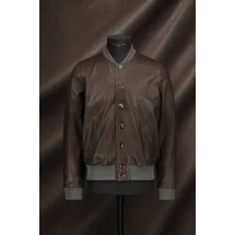 Blouson Cuir marron glacé MA1 Steve — sur mesure — Costume Privé Paris