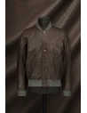 Blouson Cuir marron glacé MA1 Steve — sur mesure — Costume Privé Paris