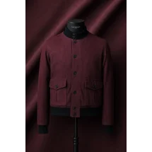 Blouson Nubuck bordeaux A1 Cary — sur mesure — Costume Privé Paris