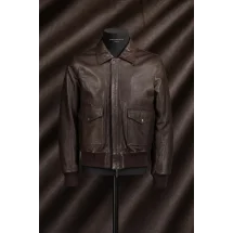 Blouson Cuir marron foncé A2 Gregory — sur mesure — Costume Privé Paris