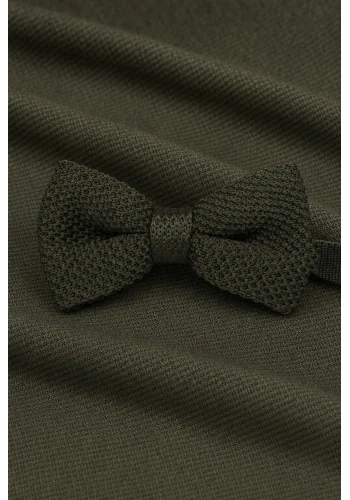Noeud Papillon Tricot vert kaki — sur mesure — Costume Privé Paris