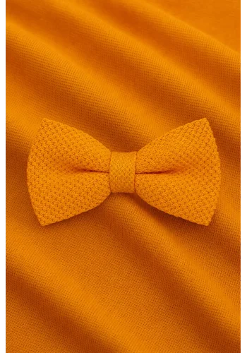 Noeud Papillon Tricot jaune orange — sur mesure — Costume Privé Paris