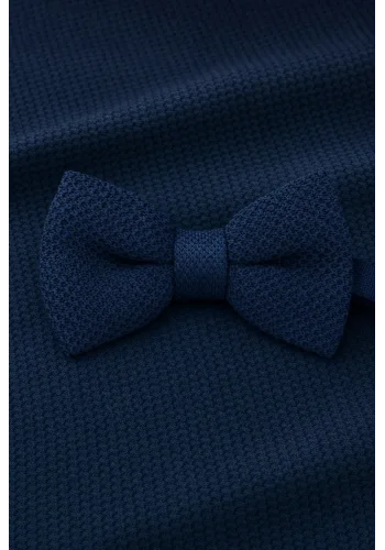 Noeud Papillon Tricot bleu marine — sur mesure — Costume Privé Paris