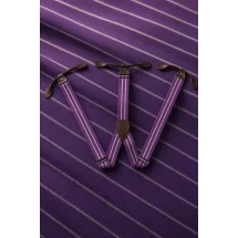 Bretelles violettes rayures — sur mesure — Costume Privé Paris