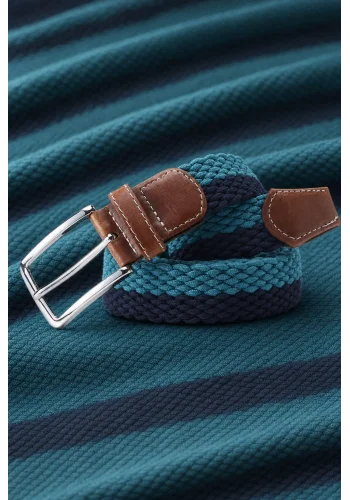 Ceinture Tressée bleu turquoise — sur mesure — Costume Privé Paris