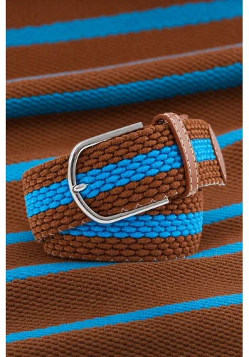 Ceinture Tressée bleu marron — sur mesure — Costume Privé Paris