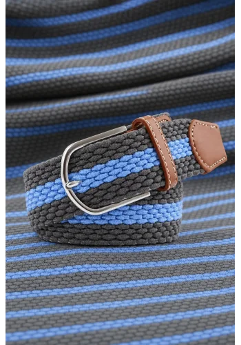 Ceinture Tressée gris bleu — sur mesure — Costume Privé Paris