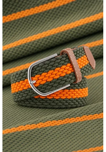 Ceinture Tressée orange vert — sur mesure — Costume Privé Paris