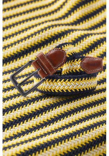 Ceinture Tressée tricolore jaune — sur mesure — Costume Privé Paris