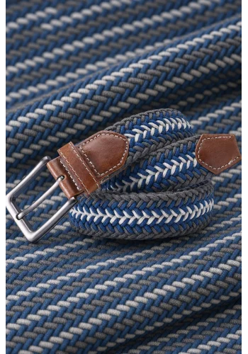 Ceinture Tressée tricolore gris — sur mesure — Costume Privé Paris