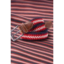 Ceinture Tressée tricolore rouge — sur mesure — Costume Privé Paris