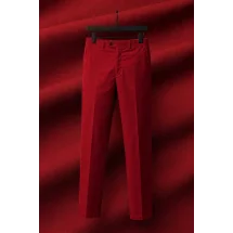 Pantalon chino rouge rubis — sur mesure — Costume Privé Paris