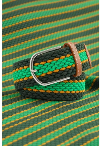 Ceinture Tressée vert jaune — sur mesure — Costume Privé Paris