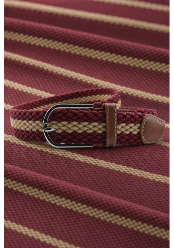 Ceinture Tressée bordeaux beige — sur mesure — Costume Privé Paris