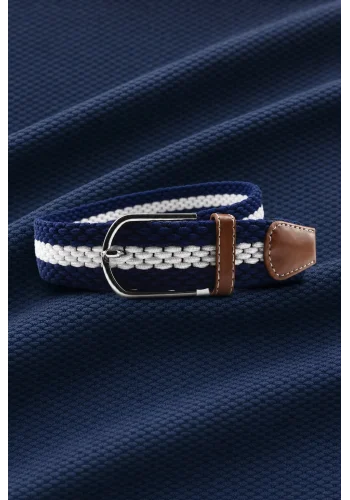 Ceinture Tressée grosse maille bleu — sur mesure — Costume Privé Paris