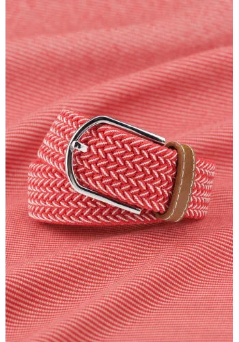 Ceinture Tressée bicolore Rouge Blanc — sur mesure — Costume Privé Paris