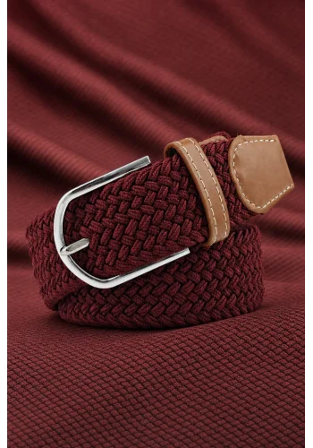 Ceinture Tressée Bordeaux — sur mesure — Costume Privé Paris