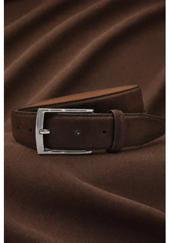 Ceinture en Nubuck marron — sur mesure — Costume Privé Paris