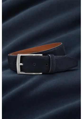 Ceinture en Nubuck Bleu — sur mesure — Costume Privé Paris