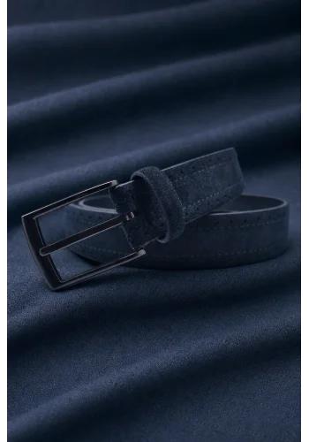 Ceinture en Daim Bleu — sur mesure — Costume Privé Paris