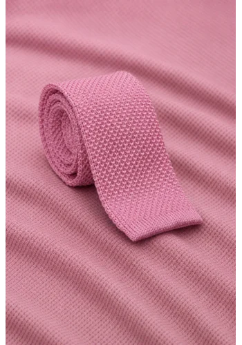 Cravate Tricot rose — sur mesure — Costume Privé Paris