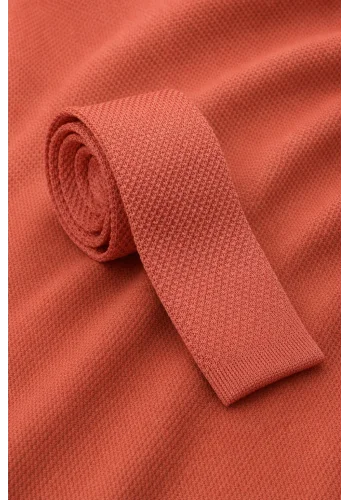Cravate Tricot corail — sur mesure — Costume Privé Paris