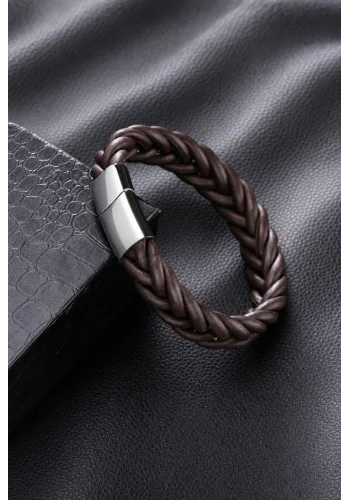 Bracelet tressé Cuir rond — sur mesure — Costume Privé Paris