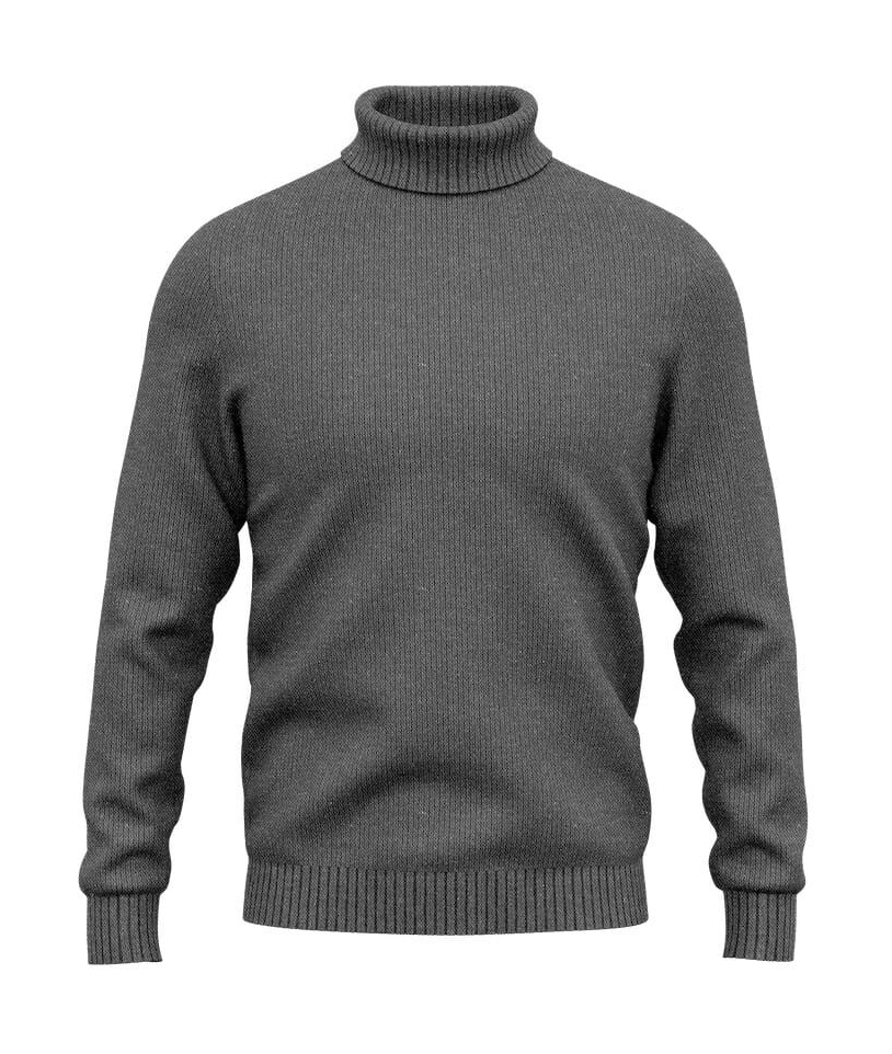 Pull col roulé gris