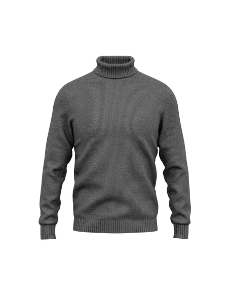 Pull col roulé gris