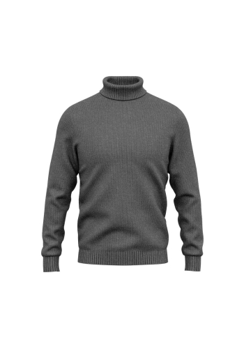 Pull col roulé gris