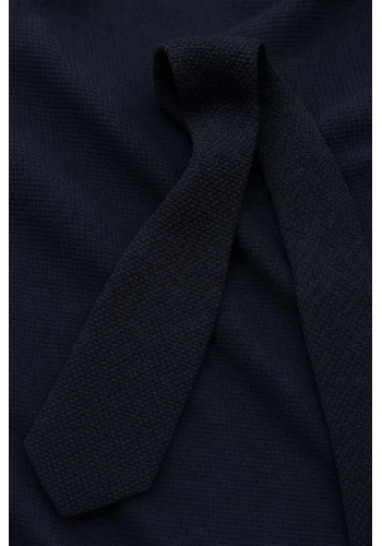 Cravate Tricot Bleu Foncé — sur mesure — Costume Privé Paris