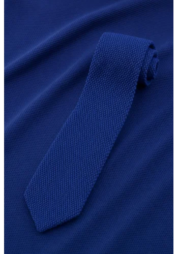 Cravate Tricot Bleu Roi — sur mesure — Costume Privé Paris