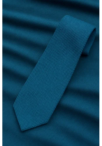 Cravate Tricot Bleu Indigo — sur mesure — Costume Privé Paris