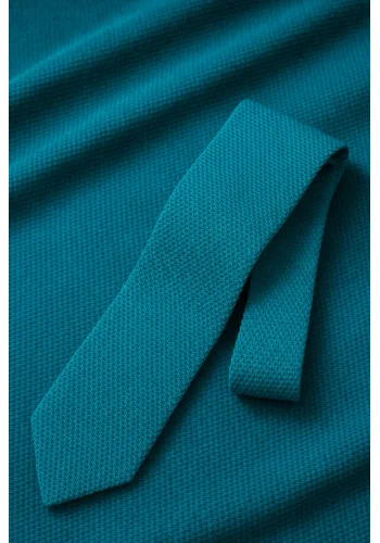 Cravate Tricot bleu Turquoise — sur mesure — Costume Privé Paris