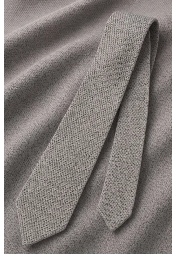 Cravate Tricot Gris Clair — sur mesure — Costume Privé Paris