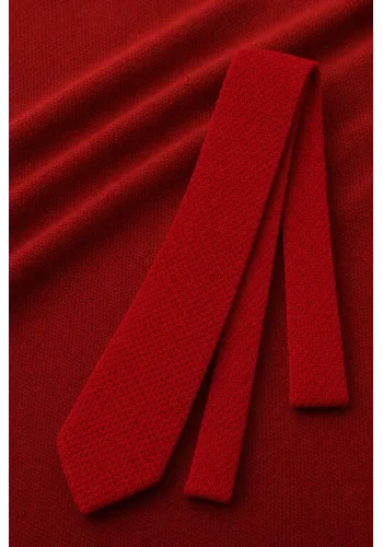 Cravate Tricot Rouge Foncé — sur mesure — Costume Privé Paris