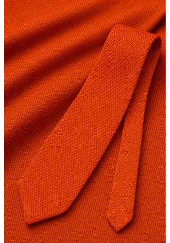 Cravate Tricot Orange — sur mesure — Costume Privé Paris