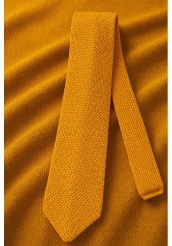 Cravate Tricot jaune doré — sur mesure — Costume Privé Paris