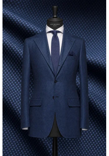 Costume Bleu sharkskin — sur mesure — Costume Privé Paris